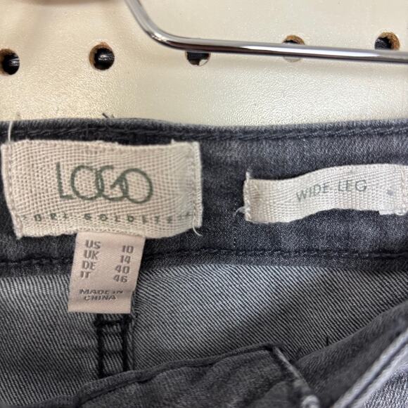 Logo by Lori Goldstein Wide Leg Jeans Gray Charcoal 10 - Picture 4 of 8
